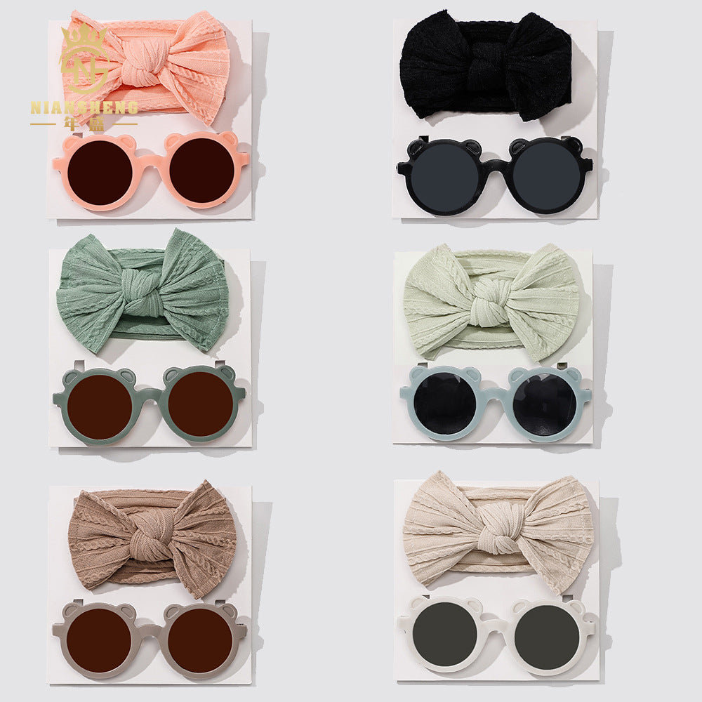 Kids Bow Headband & Sunglasses Gift Set