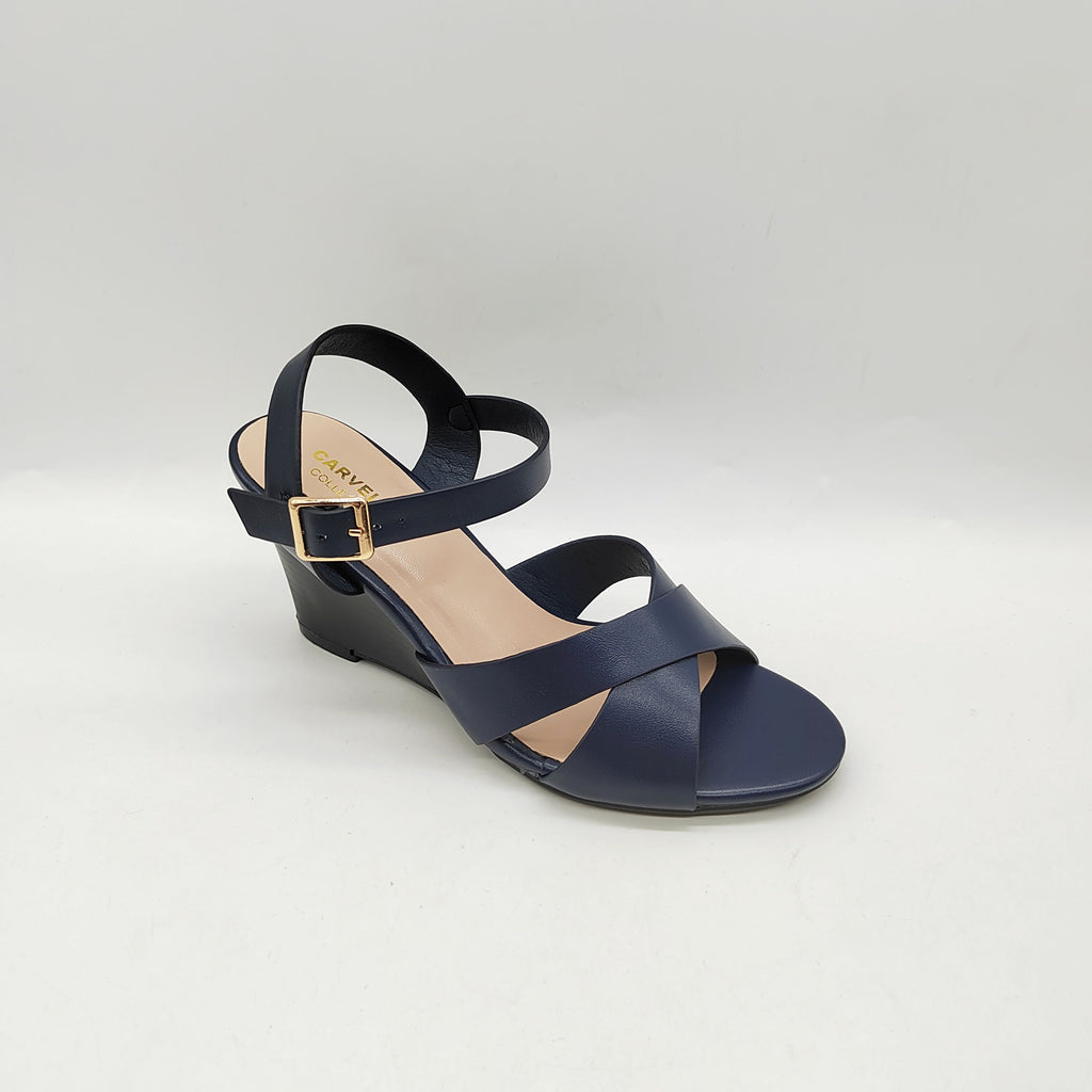 Braided Toe Band Low Wedge Sandal
