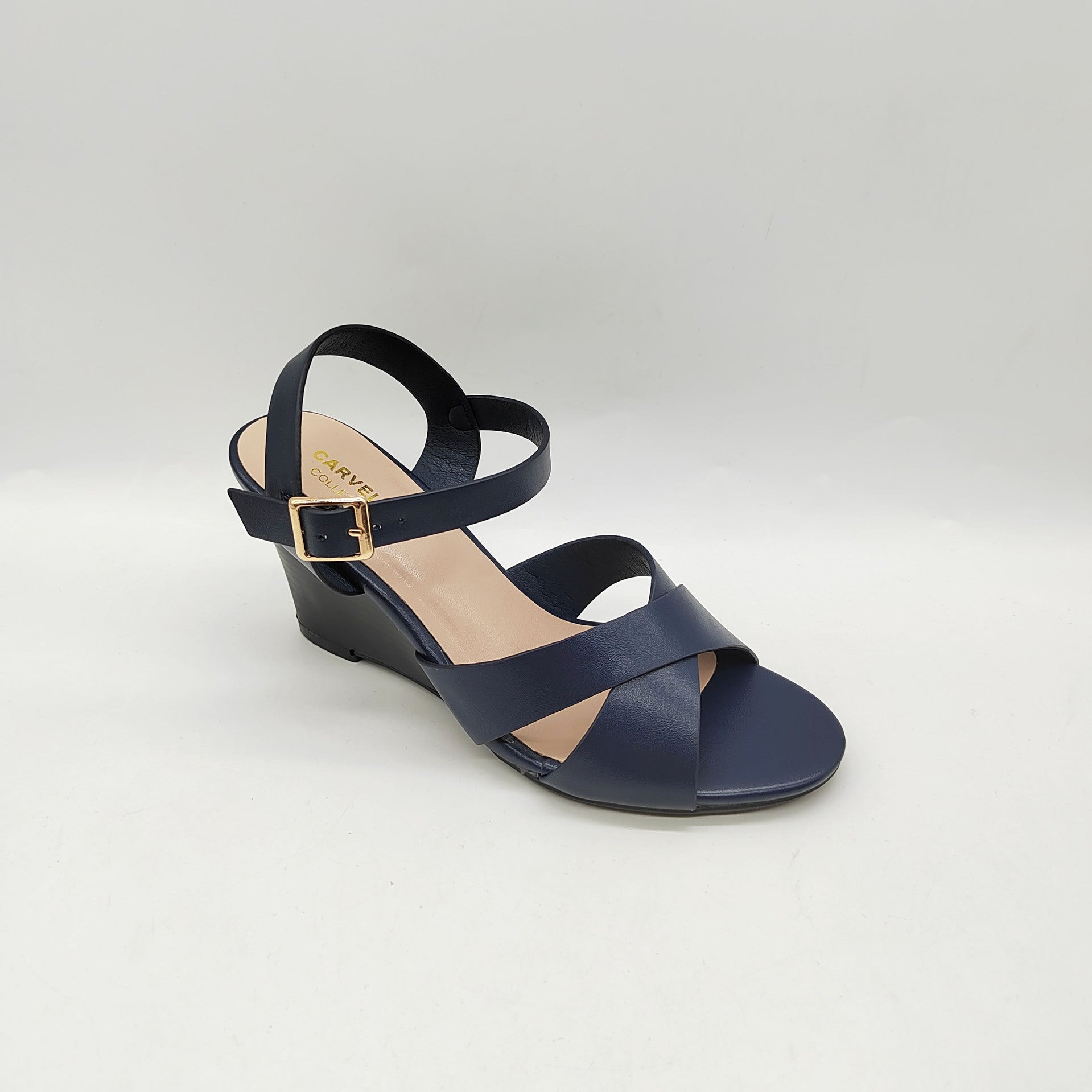 Braided Toe Band Low Wedge Sandal
