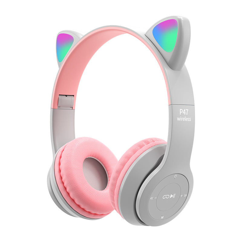 P47 Cat Ear LED Wireless Bluetooth Headphones