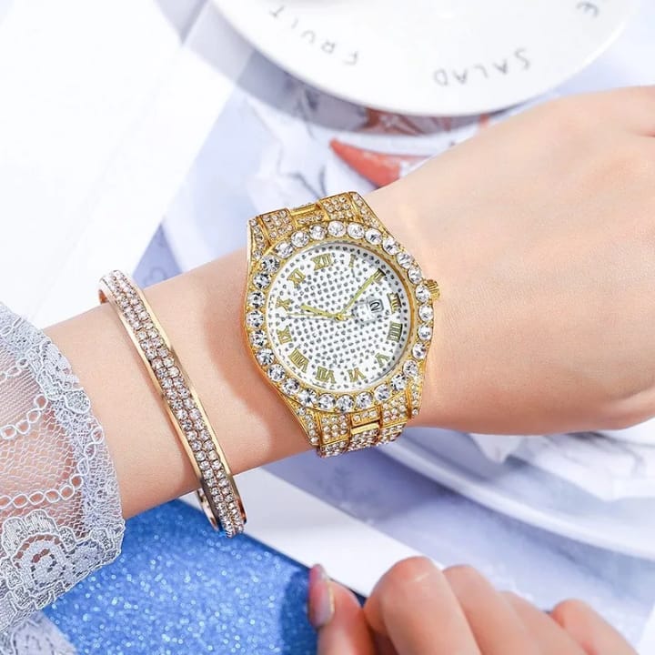 Ladies Crystal Rhinestone Watch - Rose Gold, Gold & Silver