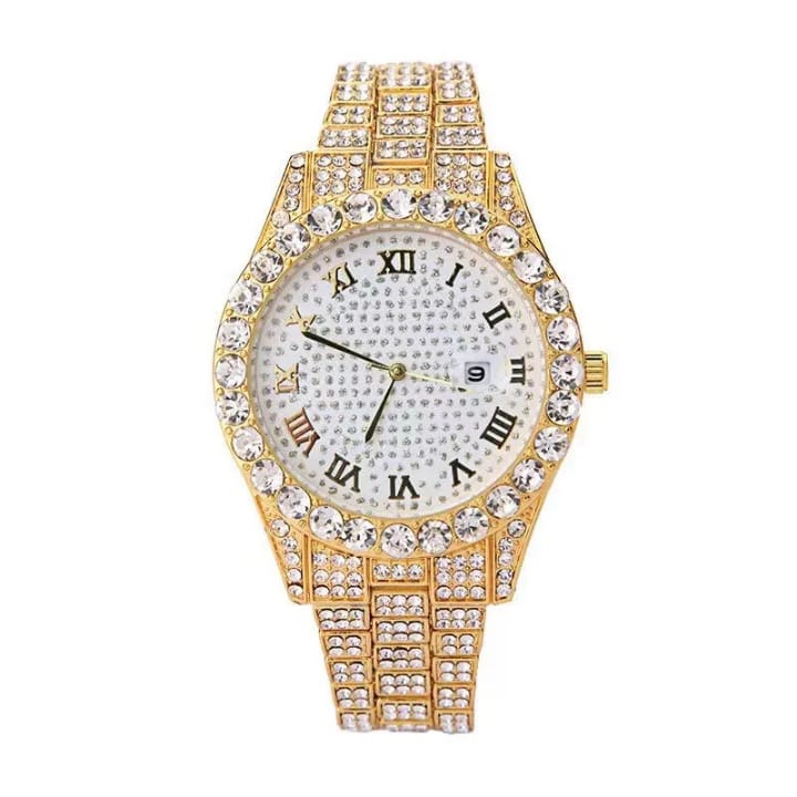 Iced Out Crystal Watch - Gold, Rose Gold, Silver and Two-Tone