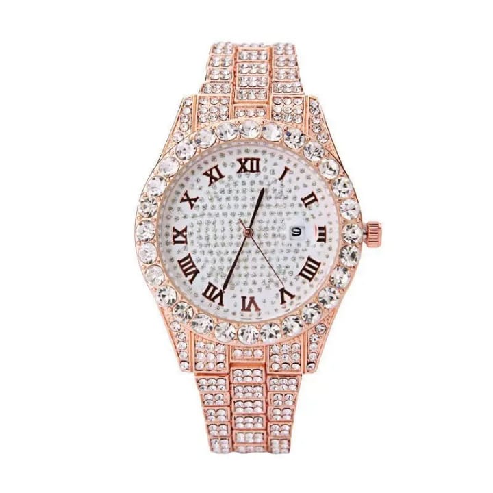 Iced Out Crystal Watch - Gold, Rose Gold, Silver and Two-Tone