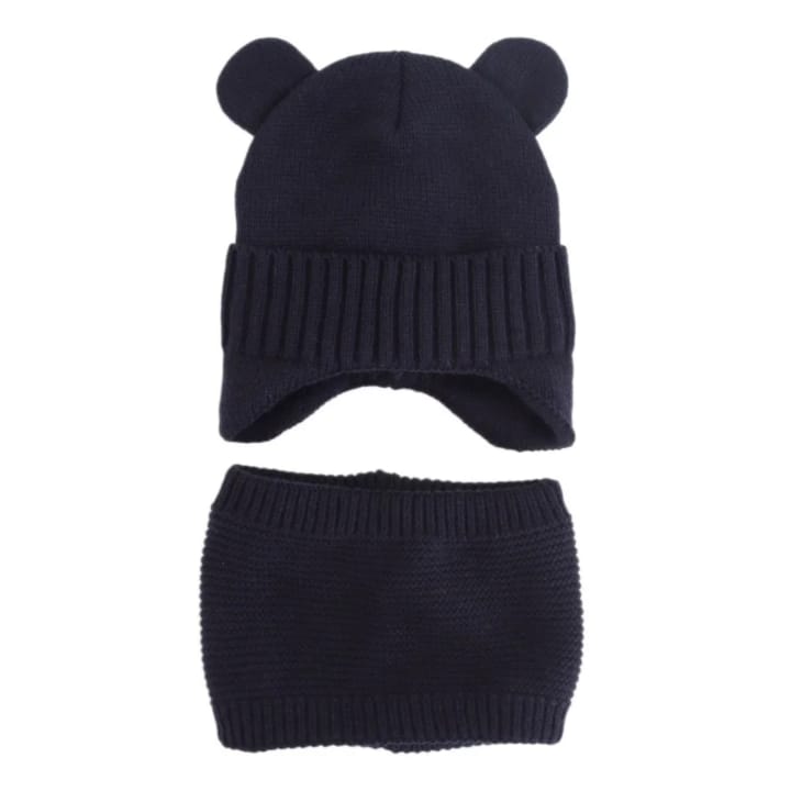 Kids Bear Ear Beanie & Snood Set – Cute Winter Hat for Children