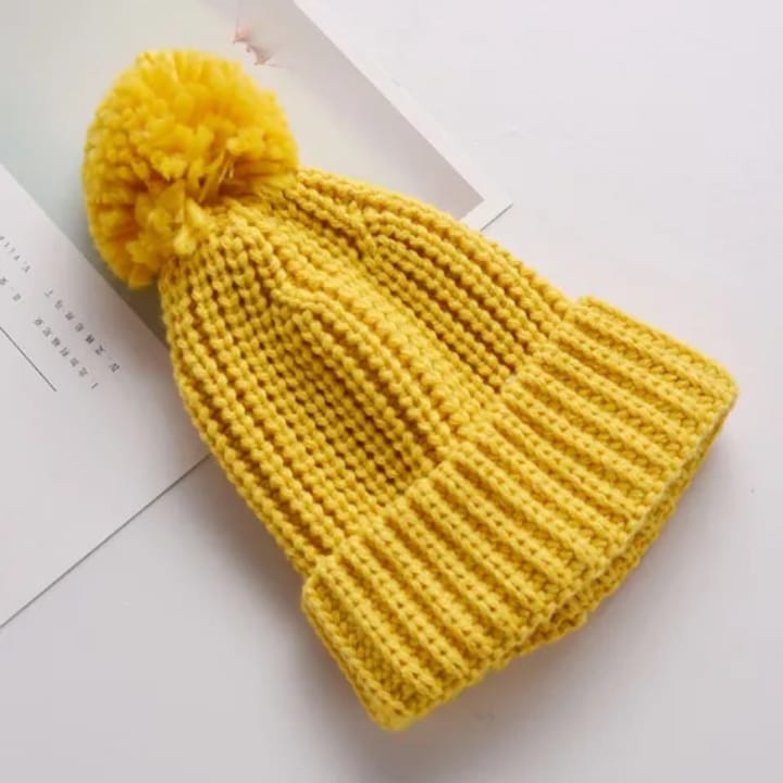Chunky Knit Pom-Pom Beanie – Winter Hat for Women