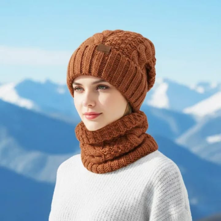 Knitted Beanie & Scarf Set – Winter Warmth for Adults & Kids