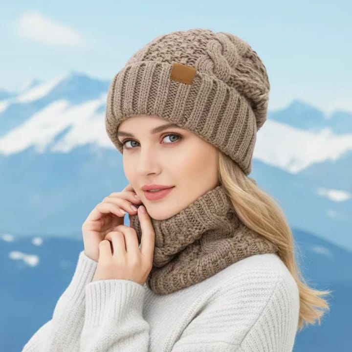 Knitted Beanie & Scarf Set – Winter Warmth for Adults & Kids