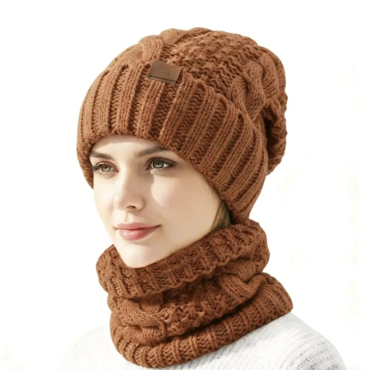 Knitted Beanie & Scarf Set – Winter Warmth for Adults & Kids