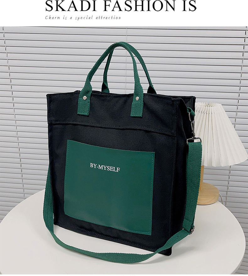 By-Myself Canvas Tote Bag – 2-in-1 Shoulder & Crossbody Bag