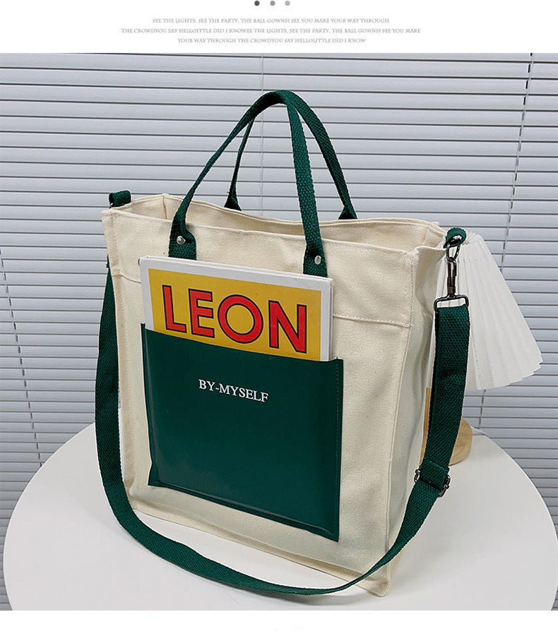 By-Myself Canvas Tote Bag – 2-in-1 Shoulder & Crossbody Bag