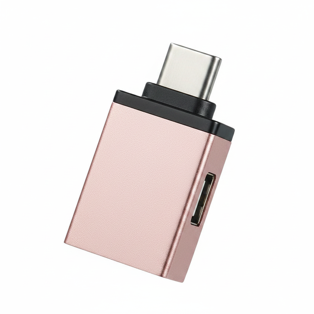Rose Gold USB-C to USB-A adapter